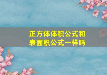 正方体体积公式和表面积公式一样吗