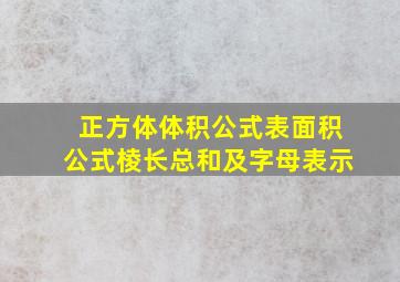 正方体体积公式表面积公式棱长总和及字母表示