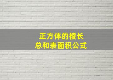 正方体的棱长总和表面积公式