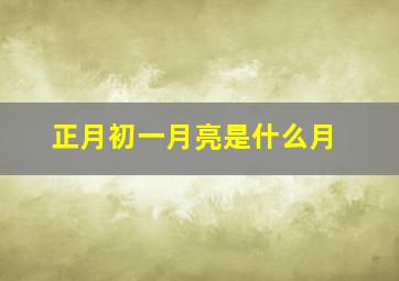 正月初一月亮是什么月