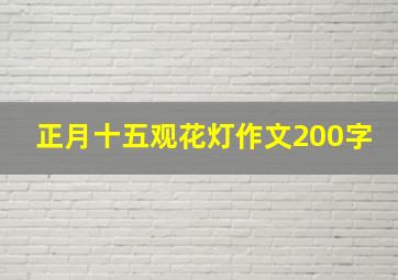 正月十五观花灯作文200字