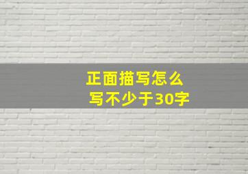 正面描写怎么写不少于30字