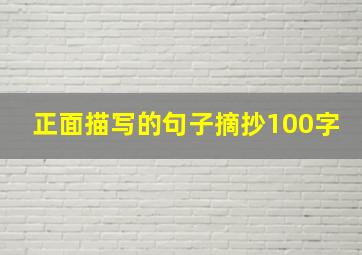 正面描写的句子摘抄100字