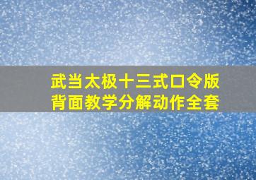 武当太极十三式口令版背面教学分解动作全套