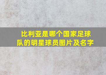 比利亚是哪个国家足球队的明星球员图片及名字