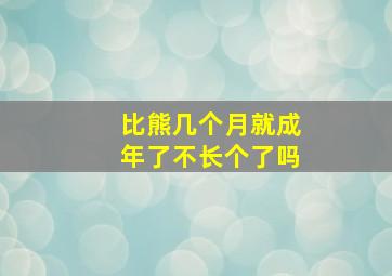 比熊几个月就成年了不长个了吗