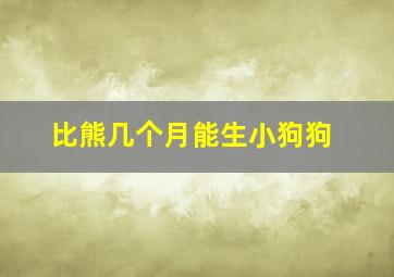 比熊几个月能生小狗狗