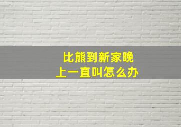 比熊到新家晚上一直叫怎么办