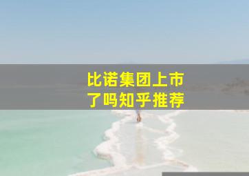 比诺集团上市了吗知乎推荐