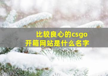 比较良心的csgo开箱网站是什么名字