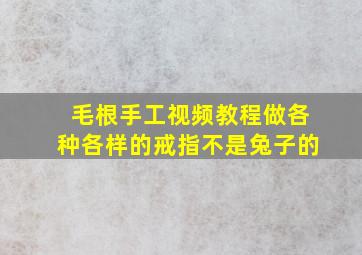 毛根手工视频教程做各种各样的戒指不是兔子的