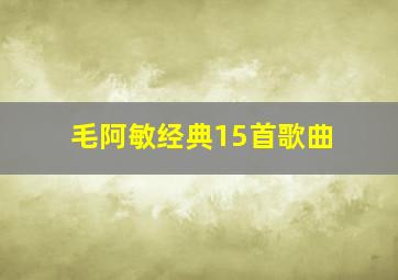 毛阿敏经典15首歌曲