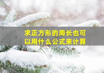 求正方形的周长也可以用什么公式来计算