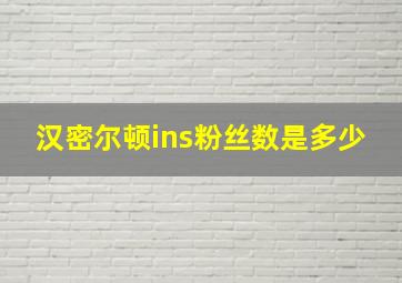 汉密尔顿ins粉丝数是多少