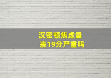 汉密顿焦虑量表19分严重吗