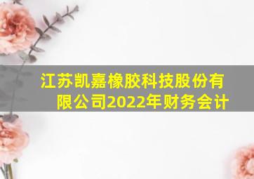 江苏凯嘉橡胶科技股份有限公司2022年财务会计