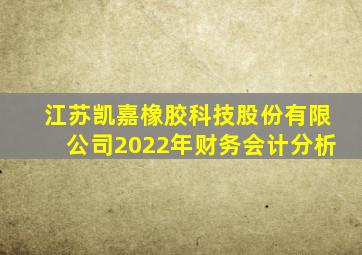 江苏凯嘉橡胶科技股份有限公司2022年财务会计分析