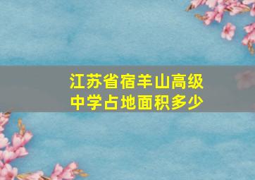 江苏省宿羊山高级中学占地面积多少