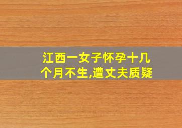 江西一女子怀孕十几个月不生,遭丈夫质疑