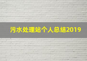 污水处理站个人总结2019