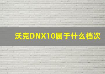 沃克DNX10属于什么档次