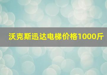 沃克斯迅达电梯价格1000斤