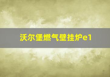 沃尔堡燃气壁挂炉e1