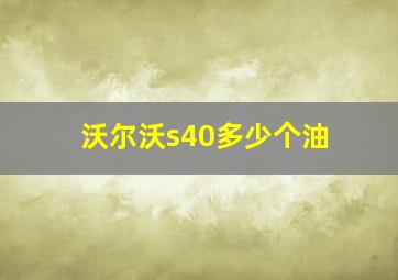 沃尔沃s40多少个油