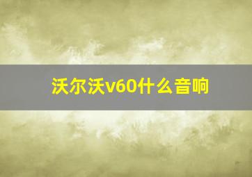 沃尔沃v60什么音响