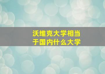 沃维克大学相当于国内什么大学