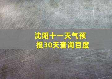 沈阳十一天气预报30天查询百度