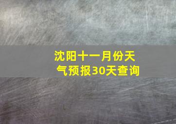 沈阳十一月份天气预报30天查询