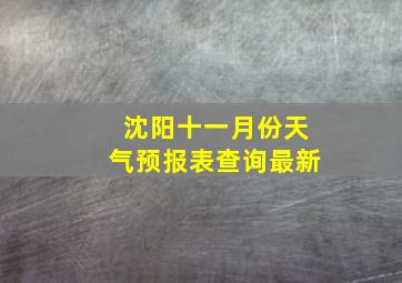 沈阳十一月份天气预报表查询最新