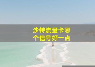 沙特流量卡哪个信号好一点