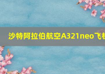 沙特阿拉伯航空A321neo飞机