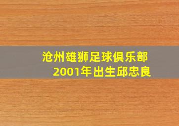 沧州雄狮足球俱乐部2001年出生邱忠良