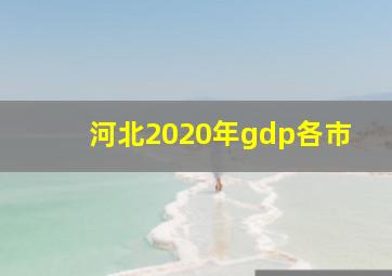 河北2020年gdp各市