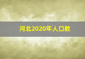 河北2020年人口数