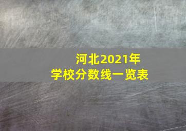 河北2021年学校分数线一览表