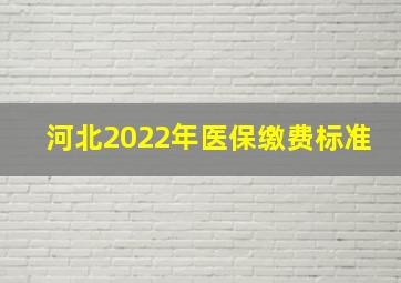 河北2022年医保缴费标准