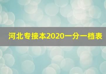 河北专接本2020一分一档表