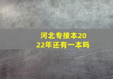 河北专接本2022年还有一本吗