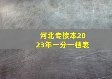 河北专接本2023年一分一档表