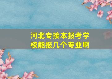 河北专接本报考学校能报几个专业啊