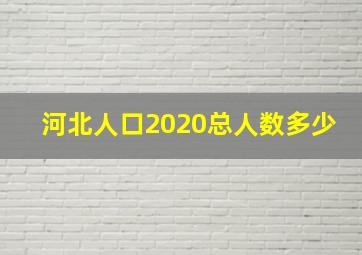 河北人口2020总人数多少