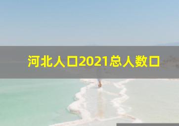 河北人口2021总人数口