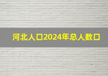 河北人口2024年总人数口