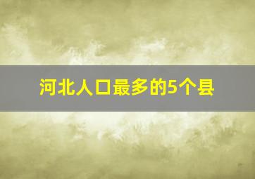 河北人口最多的5个县