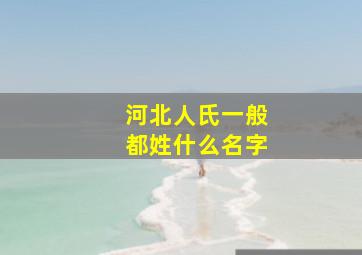 河北人氏一般都姓什么名字