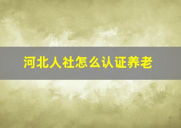 河北人社怎么认证养老